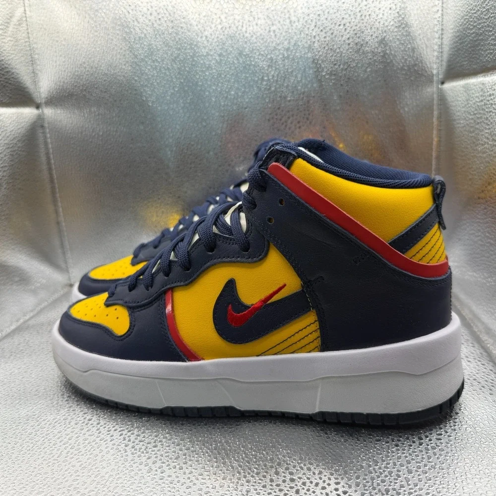 Size 8 Nike‎ Dunk High Up Rebel Michigan Yellow Black Woman Sneakers DH3718-701